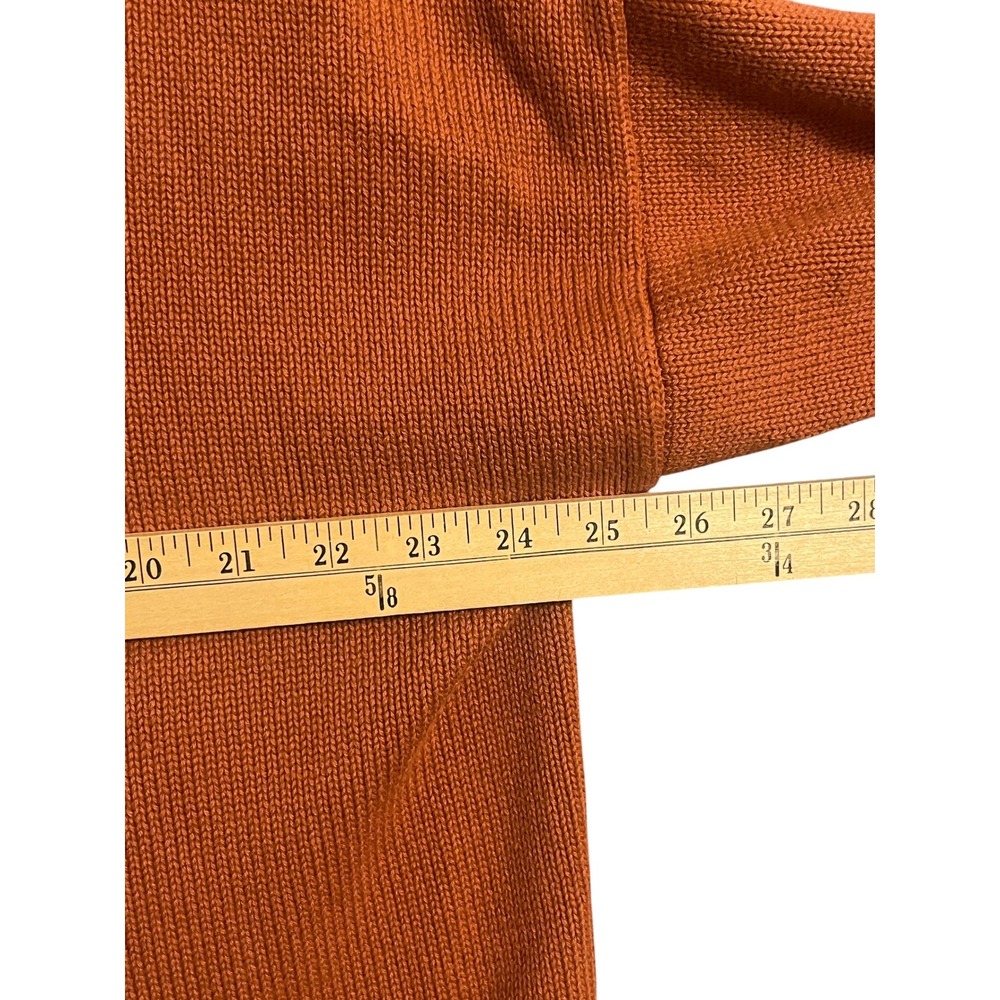 Quince Organic Cotton Boyfriend Crew Sweater Womens L Rust Orange Oversized NWOT - Picture 5 of 6